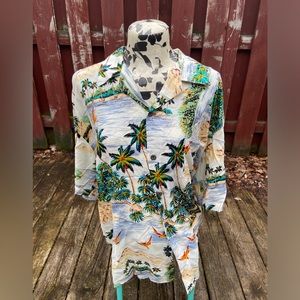Ocean Current Hawaiian Shirt Size Large